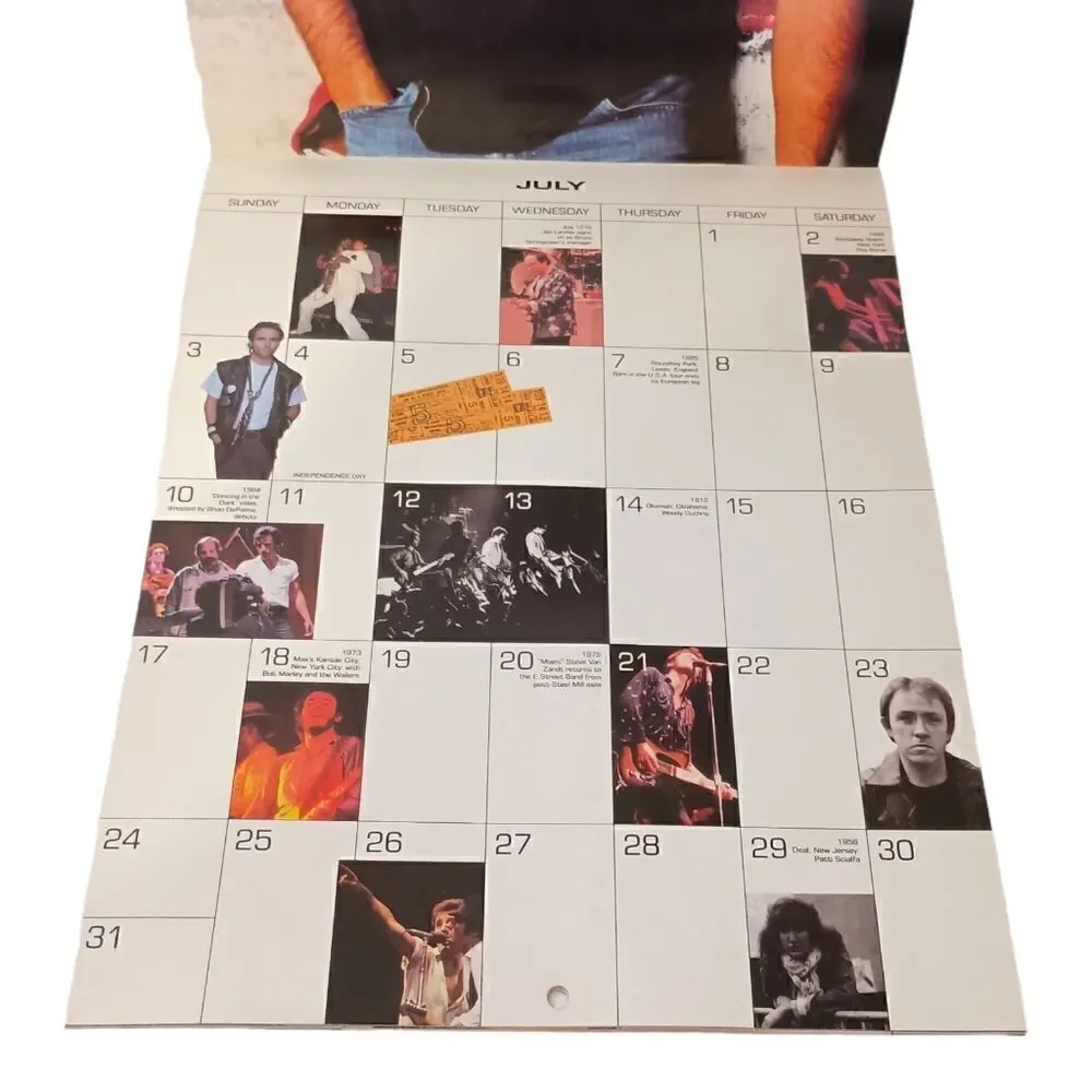 Bruce Springsteen 1988 Official Calendar Vintage Wall Decor Large Paper Photos. - Picture 2 of 16